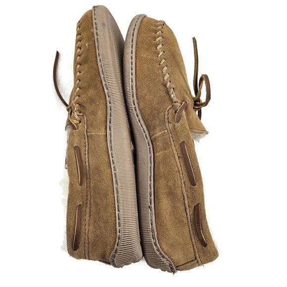New Minnetonka Sheepskin Hardsole Moccasins Mens 10 Golden Tan 3741 Slippers main image 8